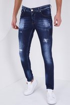 Paint Drops Heren Jeans - Slim Fit - 5201D - Blauw