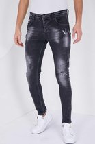 Heren Jeans met Verfspatten - Slim Fit - 5501C - Zwart