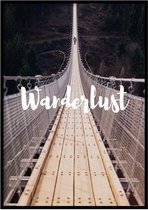 Poster Wanderlust - 30x40 cm Met Fotolijst - Quotes Poster - Ingelijst - WALLLL