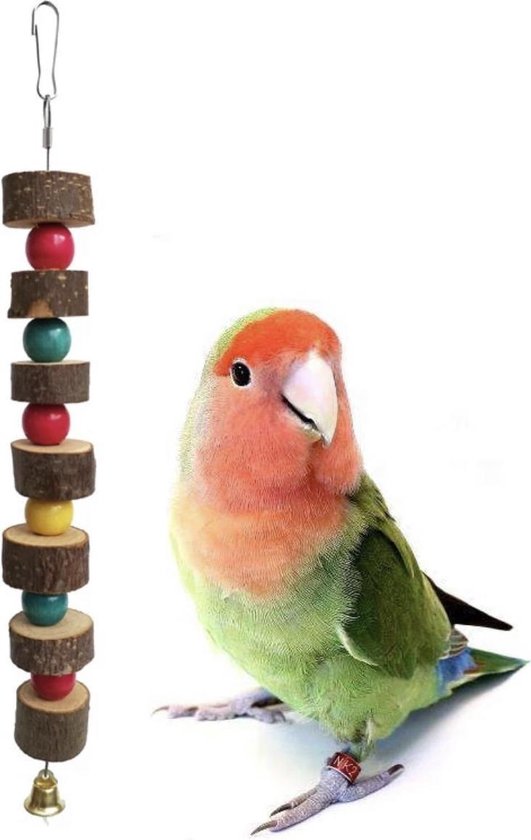 Speelgoed voor Vogels - Hout met Balletjes - Dwergpapegaai/Papegaai