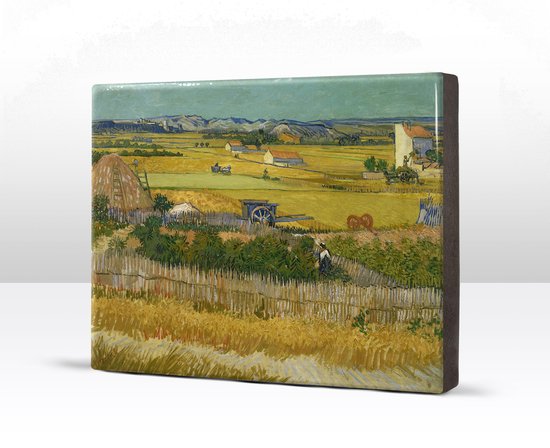 De oogst - Vincent van Gogh - 26 x 19,5 cm - Niet van echt te onderscheiden schilderijtje op hout - Mooier dan een print op canvas - Laqueprint.