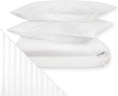 Dream Sheets luxe dekbedovertrek lits-jumeaux 240x220 (set) biologisch katoen satijn wit gestreept