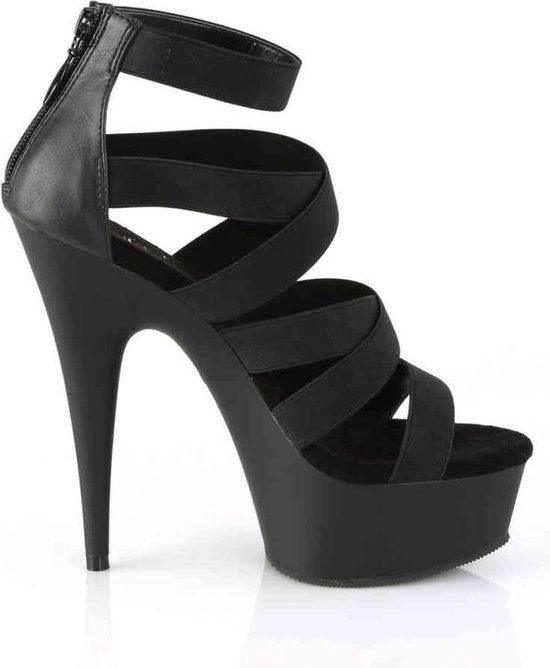 Sandale Pleaser avec bride à la cheville -39 Chaussures- DELIGHT-659 US 9 Zwart