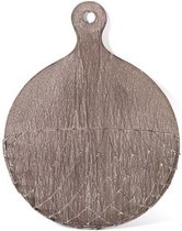 Metalen wanddecoratie/wandhanger met metalen mand in whitewash-look, Ø 47 cm