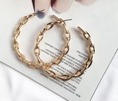 Chain oorringen | goud gekleurd