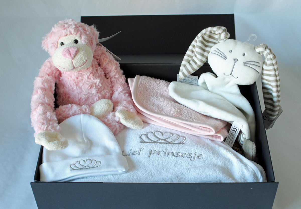 Goedkoopste Baby giftbox Lief prinsesje, geschenkset, kraam cadeau, cadeau baby meisje, cadeau baby shower, geboorte baby, kraammand