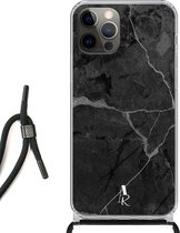 iPhone 12 Pro hoesje met koord - Onyx Marble