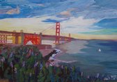 Steden Poster - San Francisco Skyline Painted - Wandposter 60 x 40 cm