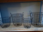 Home Society -  Iron Basket set -  4 delig - Zwart