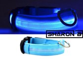 Blauwe LED halsband Maat XL | honden halsband met verlichting | Licht in donker | 3 standen | LED hondenhalsband | LED hondenhalsband | LED hondenriem | LED hondenriem | Led honden