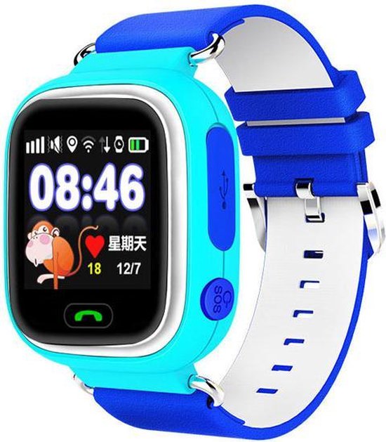 GPS Horloge Kind WBTT® GPS Tracker Kind Smartwatch kinderen Blauw GPS Horloge...