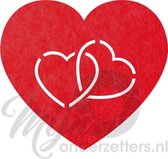 Hart in hart vilt onderzetters  - Rood - 6 stuks - 10 x 10 cm - Tafeldecoratie - Glas onderzetter - Valentijn - Cadeau - Woondecoratie - Tafelbescherming - Onderzetters voor glazen - Keukenbenodigdheden - Woonaccessoires - Tafelaccessoires