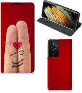 Stand Case Cadeau voor Vrouw Samsung Galaxy S21 Ultra Smart Cover Liefde