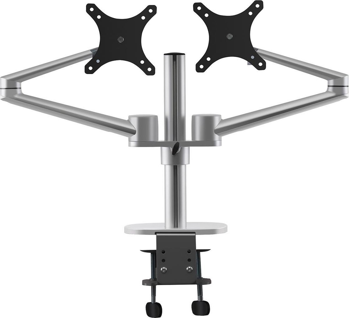 Bright Goods® Dubbele Monitor Arm Zilver - Dubbele Monitorbeugel Zilver - Monitorarm 2 schermen - Ergonomisch ontwerp - Scherm beugel - Monitorbeugel thumbnail 3