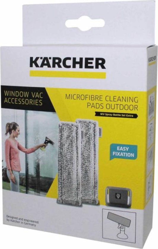 Karcher microvezel reinigingspads grijs - 2 stuks - voor buiten raamwisser  WV2... | bol.com