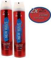 2x  Wella New Wave Ultra Strong Power Hold Haarspray-250ml