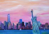 Steden Poster - New York Skyline Painted 4 - Wandposter 60 x 40 cm