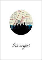 Steden Poster - Las Vegas Skyline - Wandposter 60 x 40 cm