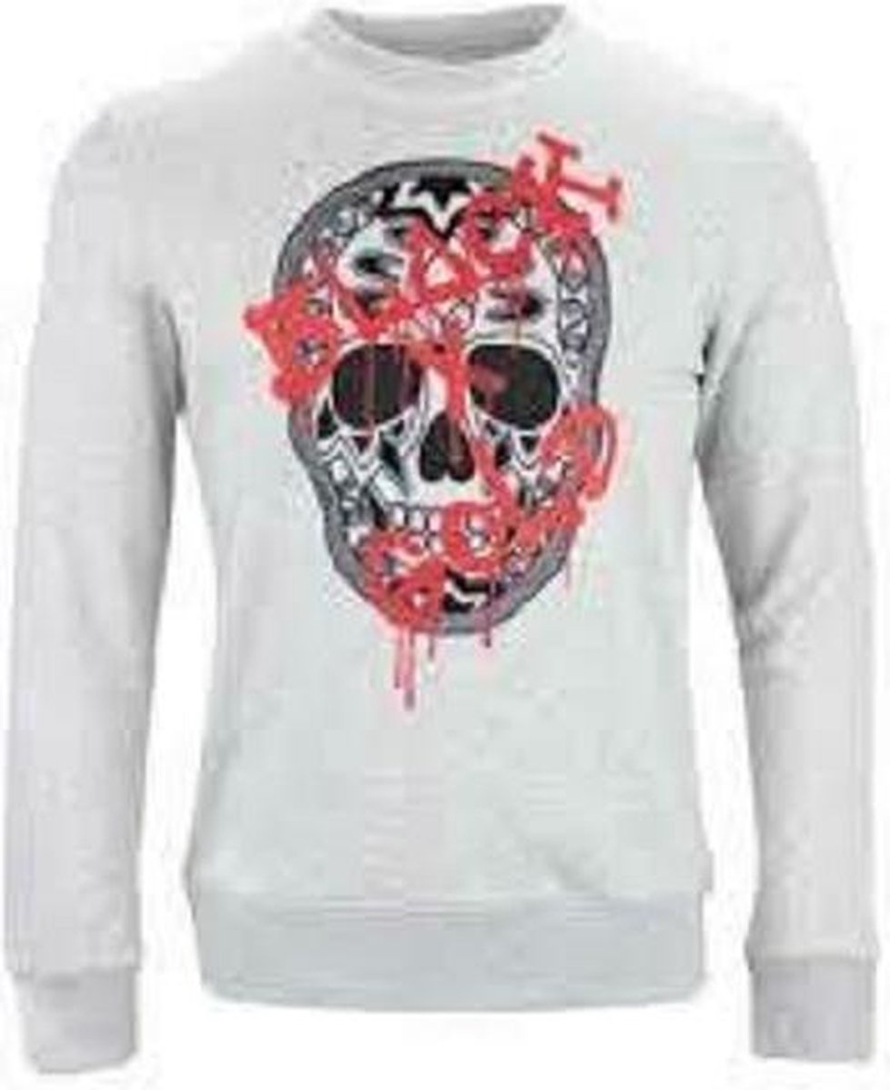 Black and Gold Craneo Painted Sweater grey red S