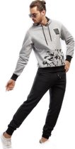 Embrator mannen Joggingpak lichtgrijs melange/zwart maat L
