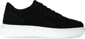 Manfield - Dames - Zwarte suède sneakers - Maat 40