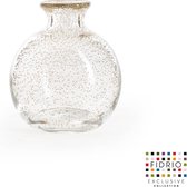 Design vaas Bolvase white neck - Fidrio BUBBLES CLEAR - glas, mondgeblazen bloemenvaas - diameter 11 cm