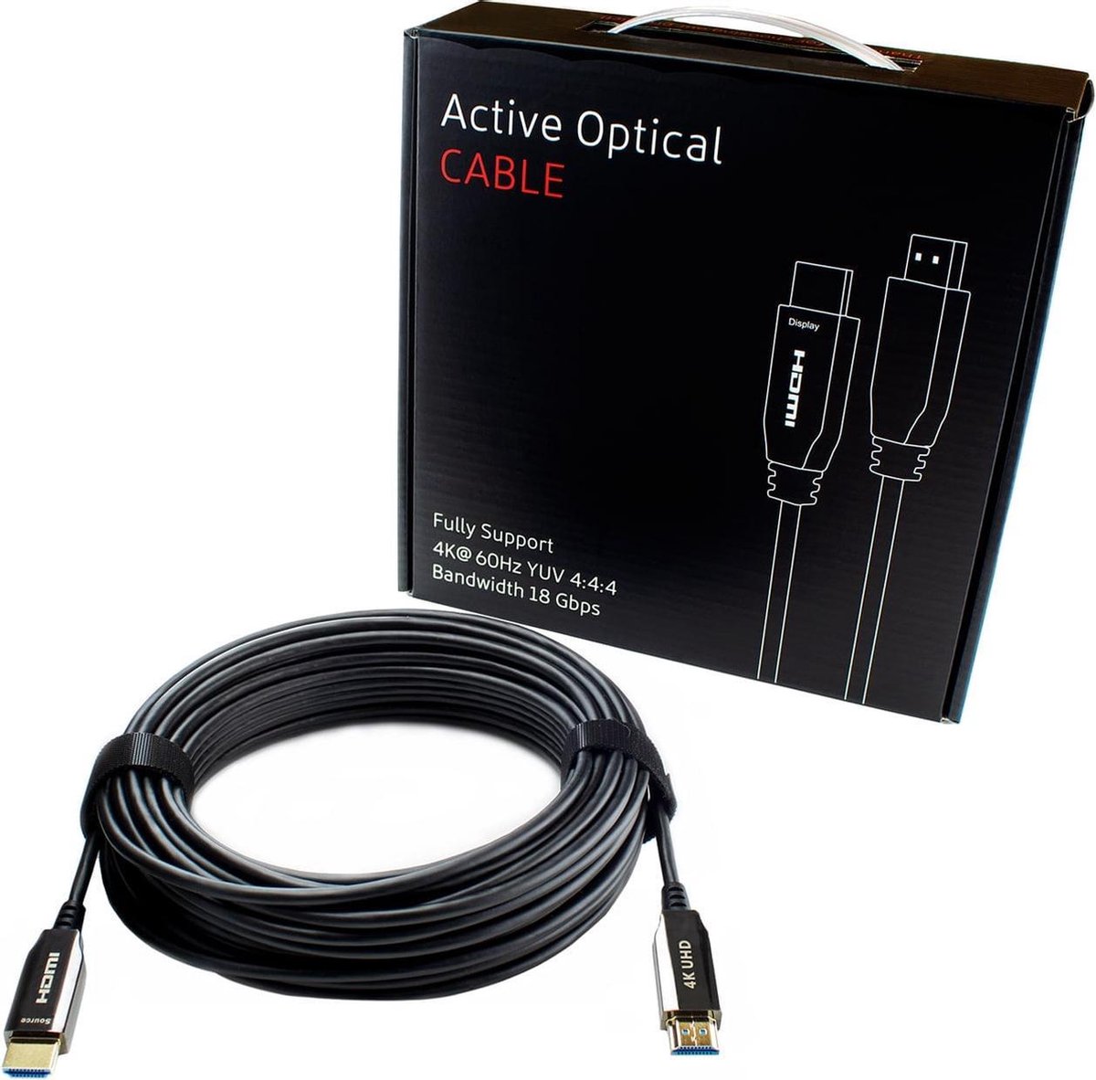 Câble HDMI optique actif certifié 2.0b - 30 mètres - Haute vitesse - 4K  Ultra HD (60... | bol
