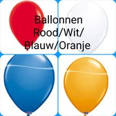 EK, Ballonnen  Rood/ Wit/ Blauw / Oranje  28 stuks,   Feest, Carnaval, Themafeest