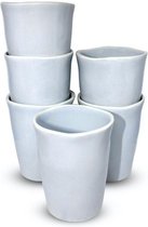 Koffie Kopjes - Koffiekopjes - Koffiemokken - Set van 6 - Aardewerk – 150 ml - Lichtblauw