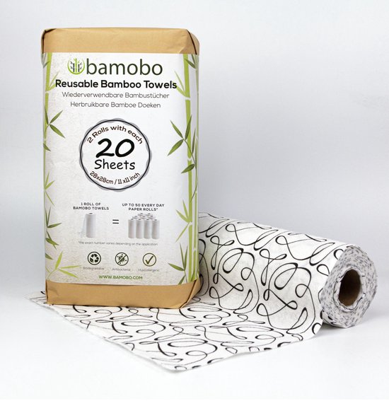 100% Bamboe Keukenpapier Wasbaar | Herbruikbare Keukenrollen - Tot 50 keer wasbaar  - Herbruikbaar Keukenpapier - Herbruikbare Keukenrol - Zero Waste - Keuken Papier - Eco Keukenrol
