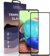 Lunso - Geschikt voor Samsung Galaxy A72 - Gehard Beschermglas - Full Cover Screenprotector - Black Edge