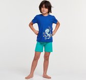 Woody pyjama jongens/heren - blauw - octopus - 211-1-PSU-S/857 - maat 152