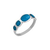 Ringen dames | Zilveren ring met vijf turquoise stenen | WeLoveSilver