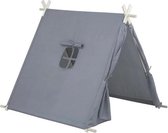 Luxe safari speeltent - afmetingen - 116.5x110x99.5cm - Kleur grijs - Stof met houten poten