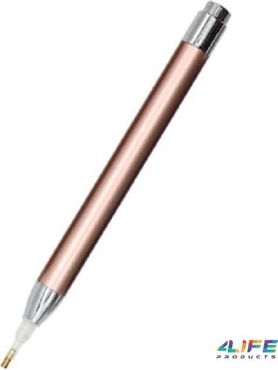 4LifeProducts Diamond Painting Pen LED Light pen Rosé Goud