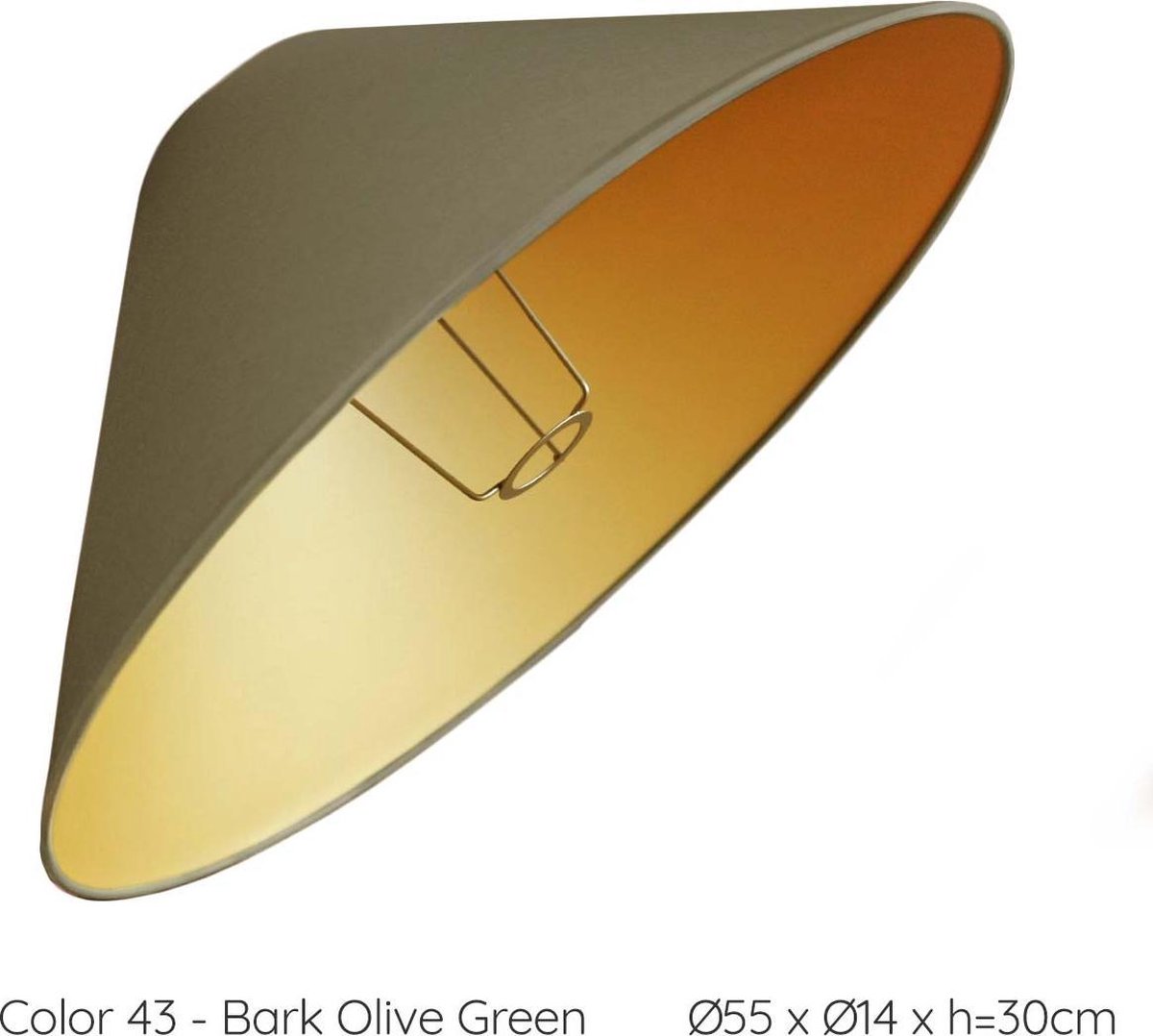 Lampenkap conisch vormig - Ø55 x Ø14 x h= 30cm - Bark Olive Green