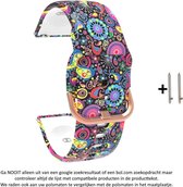 Siliconen Horlogebandje - Geschikt Voor Smartwatches - 22 mm - Trippy Kwallenprint/Multikleur - Wearablebandje