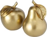 Appel en Peer - Goud - Decoratie - 14 cm - 2 set