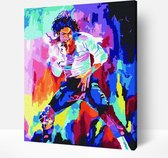 Schilderen Op Nummer Volwassenen DIY Paint By Number Compleet Hobby Pakket op Frame met Vernis - ®Arty Bee - Michael Jackson 40x50cm