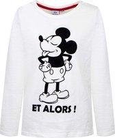 Mickey Mouse - Tshirt manches longues - Wit - 128cm - 8 ans