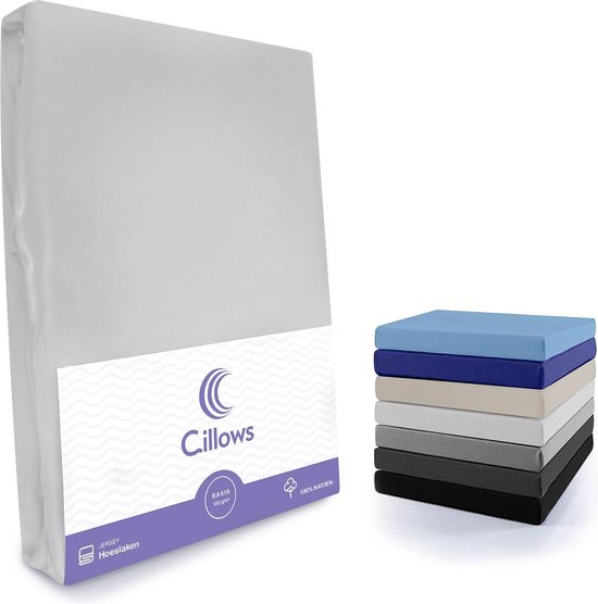 Cillows Jersey 130g/m2 Hoeslaken 90x200 - 100x220 Diverse Kleuren