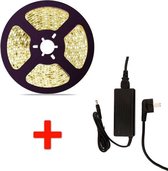 Groenovatie LED Strip Set - 5 Meter - 7.2 Watt/meter - Warm Wit - Met Adapter