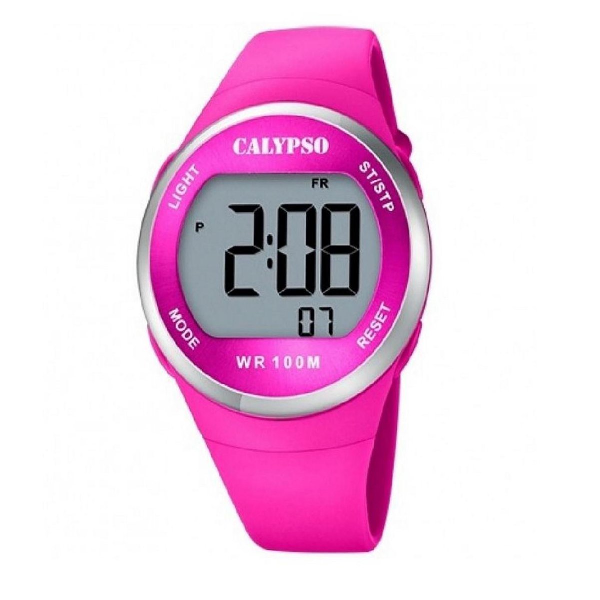 Calypso K5786-5 digitaal horloge 38 mm 100 meter roze-zilverkleurig