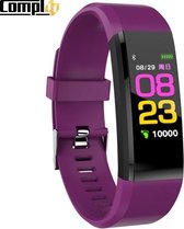 Compl8® - Stappenteller - Stappenteller horloge dames - Hartslagmeter - Bloeddrukmeter - Afstandmeter- Online Nederlandse handleiding- IOS & Android- Paars