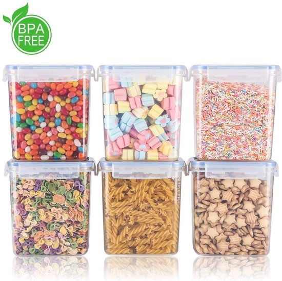 Bol Com Set Van 6 Opslagcontainers Graan En Voedselopslagcontainers Bpa Vrije Plastic