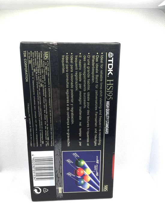 Cassette vidéo VHS TDK HS195 / cassette vidéo VHS / Blanco scellée.