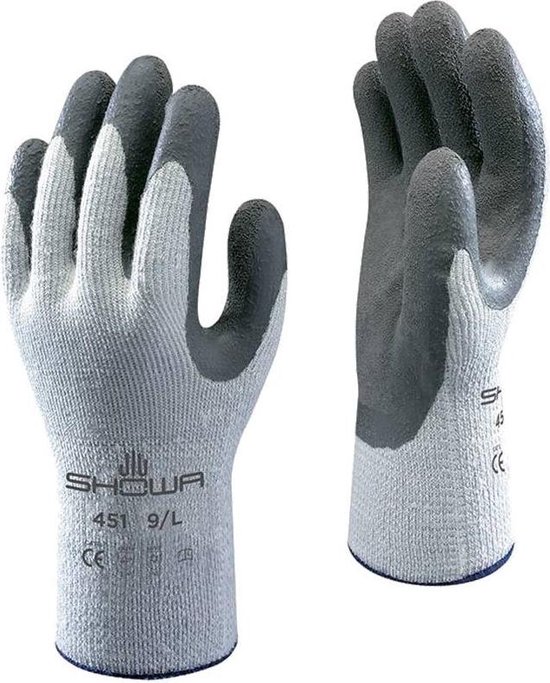 Showa 451 Thermo grip werkhandschoenen - Maat S - zwart/grijs - Thermo Verwarmde Handschoenen - Ideaal voor klussen