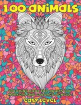 Coloring Book for Adults for Markers and Colored Pencils - 100 Animals - Easy Level