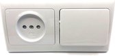 Combinaison intégrée complète OLYMPIC | interrupteur série unique + prise sans terre + cadre de protection double | blanc polaire