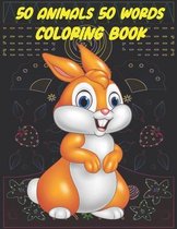 50 Animals 50 Words Coloring Book